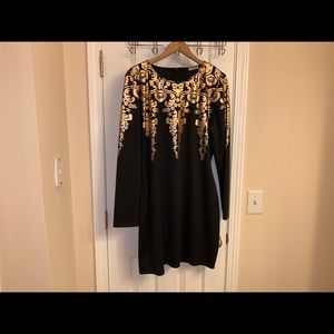 Black dress with gold detail